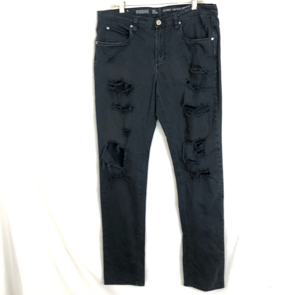 Rogue distressed Skinny Black Jeans 36W